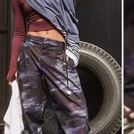 Free People Movement women's Mesmerize Me Printed Pants S NWT Cargo Relaxed Purple Photo 7