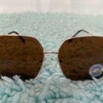 Square Brown & Gold Metal Frame Sunglasses Women NWOT Photo 0