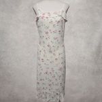 American Eagle  90s/y2k pale yellow floral ruffled slip dress size 12 Photo 1