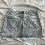 Light Blue Denim Mini Skirt with Distressed Details Size 2 Photo 1