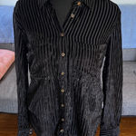 Anthropologie  Pilcro Black Velvet Button down shirt.  Size Small Photo 0