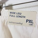 Soft Surroundings New Women's 18 Ivory Cream Wide Leg, Cotton Pants Photo 3