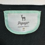 Papaya  Minimal Modest 90s Cardigan Sweater Women L Black Preppy Casual Cotton Photo 6