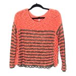 Free People Coral/Gray Striped Sweater XS Photo 1