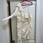 Tularosa One Shoulder Satin Mini Ruffle Runched Natalie Dress Photo 2