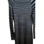 prAna  Women's Dress Breathe Striped Turtleneck Lightweight Sweater Dress Gray M Photo 3