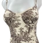 Cider Cream Brown Sleeveless Cami Camisole Tank Corset Bustier Bodysuit Top S/M Photo 2