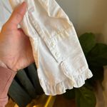 Oversized 90s White 100% Cotton Ruffled Collared Long Sleeve Shirt Size Medium Photo 5