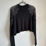 Free People 🖤 Daniella Black Lace Shoulder Blouse Photo 7