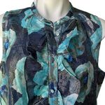 J.Crew NWT, Ruffle-front Top in Floral Jacquard, Sz L Photo 7