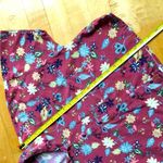 Pull & Bear  Floral, Button Up Cropped Top, Rust Orange, Blue, Yellow, Size M Photo 10