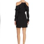 Daniel Rainn NWT Cold Shoulder Mini Dress Long Sleeve Ruffles Black Size Small Photo 1