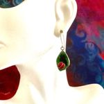 Avon enamel Ladybug pierced dangle earrings Green Photo 5