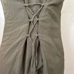 BCBGeneration  Olive Button-Down Sleeveless Top. Photo 3