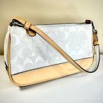Coach  Signature Shoulder Bag White and Tan  Photo 0