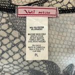 Vintage Vol.1 Wrap Top Sz PL Beige Black Lace Print Cap Sleeve Office Photo 5