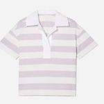 Everlane The Retro Jersey Polo Shirt Top Oversized Striped Organic Cotton Small Photo 0