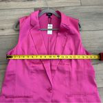 EXPRESS Bright Pink Sleeveless One Button Satin V Neck Long Vest NWT Large Photo 7