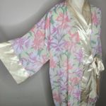 Victoria's Secret Sheer Gold Label Vtg 90s Pastel Floral Wedding Bridal Robe O/S Photo 3