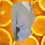 Evelyn Grace Light Blue/Green Cashmere V Neck Cable Knit Sweater Size Petite M Blue Size undefined Photo 1