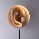 13mm CZ Love Heart Silver Hoop Earrings for Women Photo 4