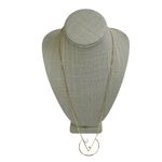 Gold Tone Geometric V Open Circle Long Chain Necklace Photo 5