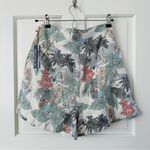 Artisan NY NEW!  Linen Tropical Print High Waisted Tie Front Shorts Size 12 Photo 1