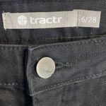 Tractr Black Premium Denim High Rise Wide Leg Button Photo 2