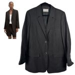 Everlane The Oversized Blazer Linen Black Women's Size 14 Photo 1