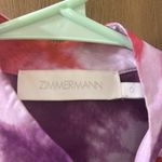 Zimmermann  Shelly Button Playsuit in Purple Tie Dye Photo 1