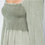 Young Threads  The Olive Dress Cottage Core Boho Smocked Embroidered Maxi Sz M‎ Photo 2