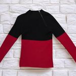 Ralph Lauren LRL Women’s Petite Large Ribbed Mockneck Knit Sweater Asymmetric Zip Colorblock Photo 0
