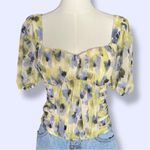 Abercrombie & Fitch Yellow and Blue Floral Blouse NWT Photo 0