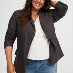 Torrid  Tweed Casual Blazer Traditional Herringbone Deep Black Houndstooth Button Photo 0