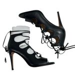 Coach NEW‎ Kira Lace-up Black Leather Stiletto HEELS Size 5 Photo 4