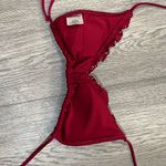 MOSSIMO WOMEN'S CROCHET TRIANGLE BIKINI TOP DARK RED MEDIUM Photo 2