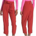 Madewell Drapey Paperbag High Waisted Tie Red Pants Women’s Size 2 NEW L0375 Photo 1