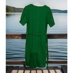 Chic Who What Wear Womens Puff Sleeve Linen Dress W Belt Classic Boho Sweet XS Green Photo 4
