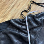 Free People Jumpsuit Womens XS New Years Black Tie Shiny Sequined Pantsuit Photo 6