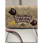 Coach Disney Sleeping Beauty Leather Pink Beige Wallet Crossbody Bag 8x5” EUC Photo 1