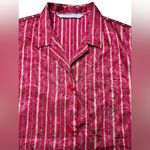 Victoria's Secret  Button‎ Down Sleep Shirt Red & Gold Womens size XS Photo 2