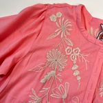 Johnny Was NWOT  Embroidered Pink Cotton Short Sleeves T-shirt Size S Photo 4