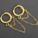 18K Gold Plated Tassel Chain Dangle Drop Earrings for Women Photo 0