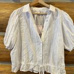 LC Lauren Conrad Lauren Conrad Button Front Puff Sleeve Top Photo 1