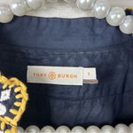Tory Burch Navy Embroidered Fringe Detail 100% Cotton Tunic Size 8 Photo 8