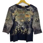 Vintage Y2K Blue Canyon Halloween Knit Top Size L Pumpkin Ghost Trick Or Treat Black Size L Photo 0