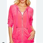 Lilly Pulitzer LORINA ZIP UP JACKET POPOVER SWEATSHIRT HOODIE VELOUR HOT PINK M Photo 2