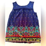 Carol Rose Boho Royal Blue Paisley Top Photo 0