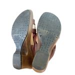 Dansko Neeci Brown Leather Linen Heels Slide Sandals Sz 39 Photo 5