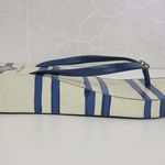 Tory Burch Womens Sandals Size 6.5 White and Blue Stripe Slip On Heels Photo 1